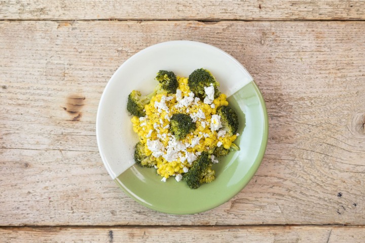 Fregula alla crema di broccoli e zafferano